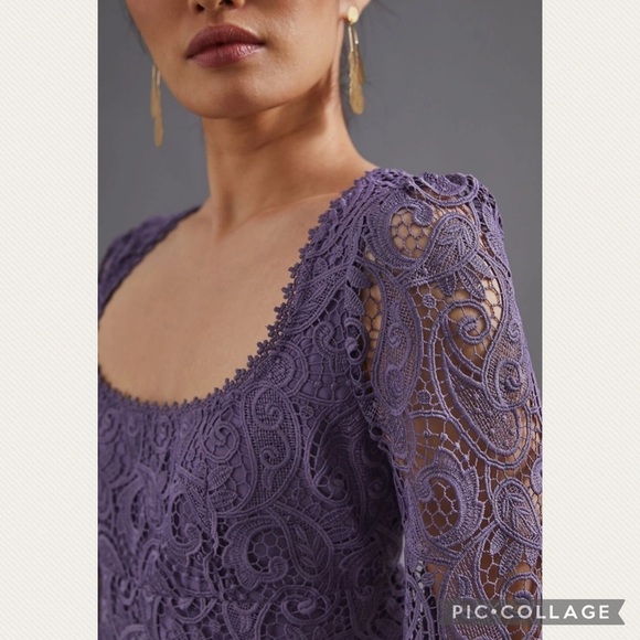 Anthropologie Maeve Embroidered Lace Mini Dress - Picture 10 of 10